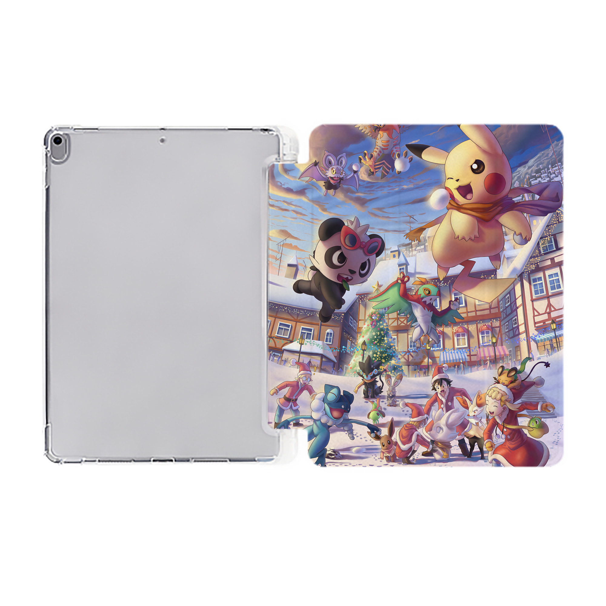 （画像用） ポケットモンスター Pokémon IPad ケース ペン収納付き 三つ折りスタンド PUレザー×シリコン 対応機種9.5/10.5/10.9インチ